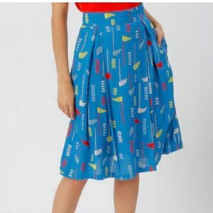 Modcloth Fever London Mariposa Blue Patterned Butterfly Net Printed Skirt US 10